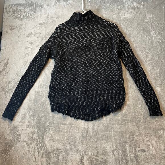 Velvet by Graham‎ and Spencer Sz XS Wool Blend Black Knit Sweater Long Sleeve - Picture 6 of 8